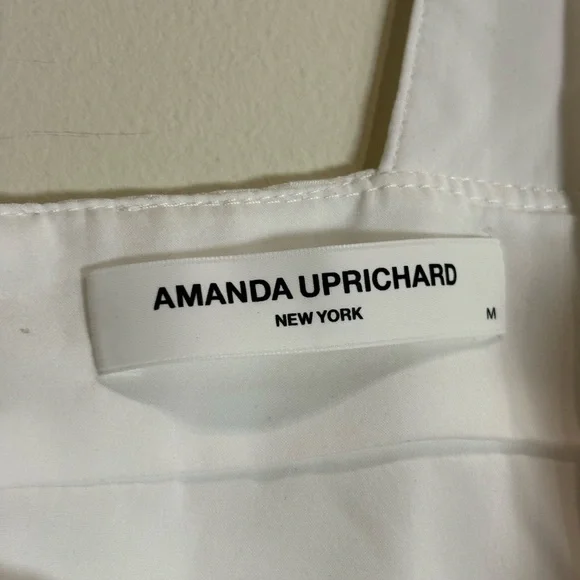 Amanda Uprichard Annalise Gingham Organza Mini Dress in White Size Medium - Picture 8 of 9